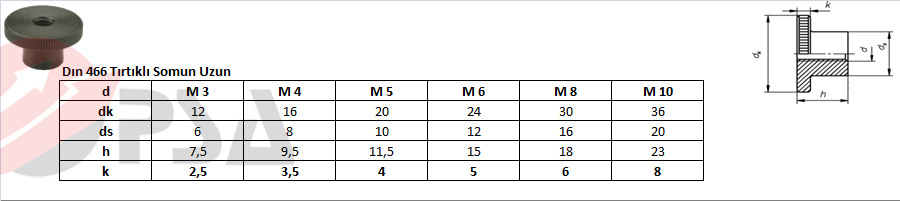 Dın 466 Tırtıklı Somun Uzun