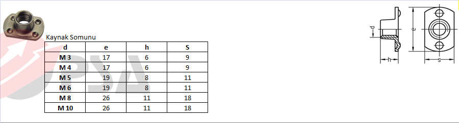 Tablalı Kaynak Somun