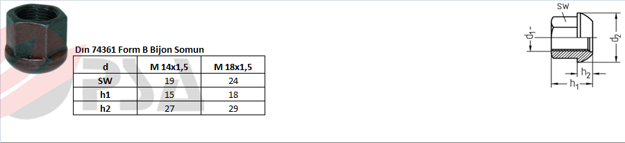 Dın 74361 Form A Bijon Somun