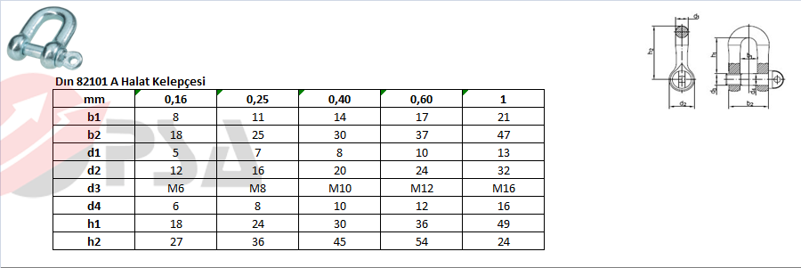 Dın 82101 A Halat Kelepçesi
