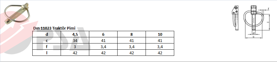 Dın 11023 Traktör Pimi